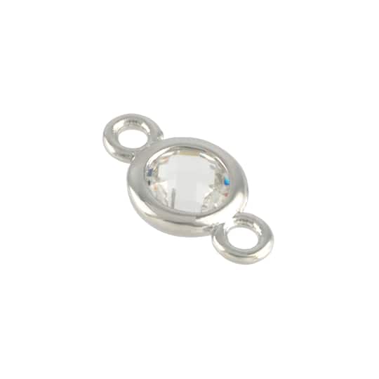 14mm Rhodium Circle Connectors, 3ct. by Bead Landing™
